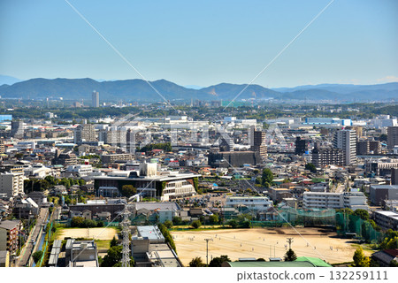 Aichi Prefecture: View from Komakiyama Castle, towards Komaki City and Kasugai City Aichi Prefecture: View from Komakiyama Castle, towards Komaki City and Kasugai City 132259111