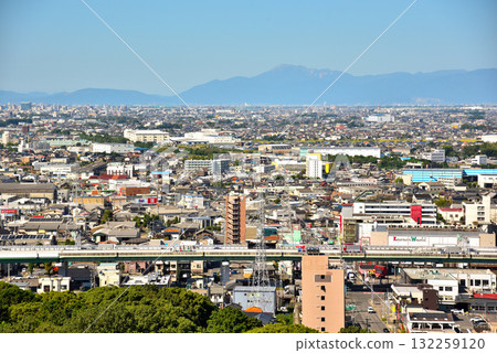 Aichi Prefecture: View from Komakiyama Castle, Komaki City and Mount Ibuki Aichi Prefecture: View from Komakiyama Castle, Komaki City and Mount Ibuki 132259120