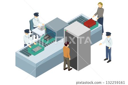 等距圖：機場行李檢查 132259161