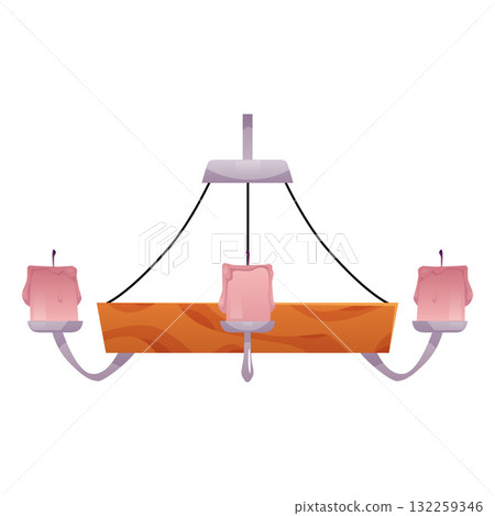 Medieval chandelier, wooden hanging base for wax candles. Medieval chandelier, wooden hanging base for wax candles. 132259346