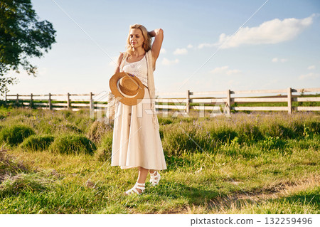 Young woman is on the farm Young woman is on the farm 132259496
