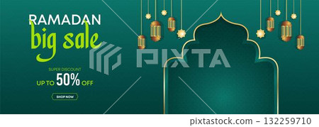 Ramadan Kareem Web Background Super Sale Banner with Podium for Display of product. Ramadan Mega Big Sale Promotion Poster and Social Media Post. Islamic Special Offer Promotion Banner Design Template Ramadan Kareem Web Background Super Sale Banner with Podium for Display of product. Ramadan Mega Big Sale Promotion Poster and Social Media Post. Islamic Special Offer Promotion Banner Design Template 132259710