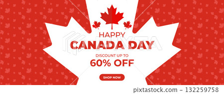 Canada Day Sale Web Banner. Happy Canada Independence Day Mega Big Sale Banner Background Illustration. Canada Day Weekend Promotion Discount Banner. First of July Holiday Special Offer Template Canada Day Sale Web Banner. Happy Canada Independence Day Mega Big Sale Banner Background Illustration. Canada Day Weekend Promotion Discount Banner. First of July Holiday Special Offer Template 132259758