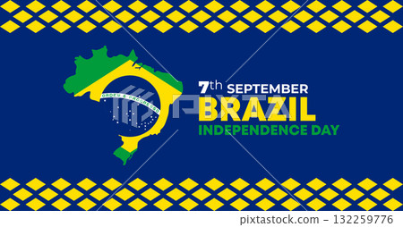 Brazil Independence Day 7 September. Independence Day Web Banner Background With Brazil Flag. Happy Brazil National Holiday Freedom Day Template For Brochure, Cover, Poster, Header, Invitation Card 132259776