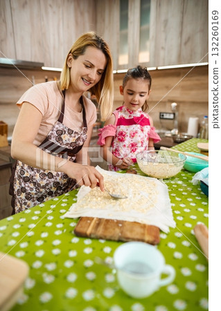 Joyful moments in the kitchen, making treats with love and laughter Joyful moments in the kitchen, making treats with love and laughter 132260169