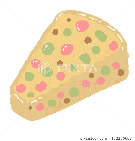 Fruitcake slice illustration pastel coquette Christmas dessert clipart kawaii bakery art hand drawn for cards invitations wrapping paper and digital planners 132260698