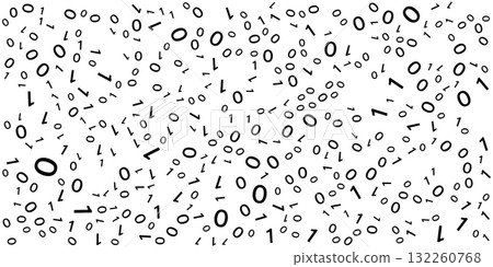 Abstract 0 to 1 Numbers Seamless Pattern on Background. 132260768
