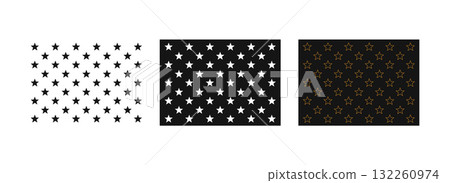50 USA American Flag Star Pattern Variations in Black and White and Gold. 50 USA American Flag Star Pattern Variations in Black and White and Gold. 132260974