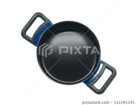 Empty Cooking Pot on White Background Empty Cooking Pot on White Background 132261141