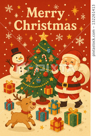 送聖誕禮物的聖誕老人 132261413