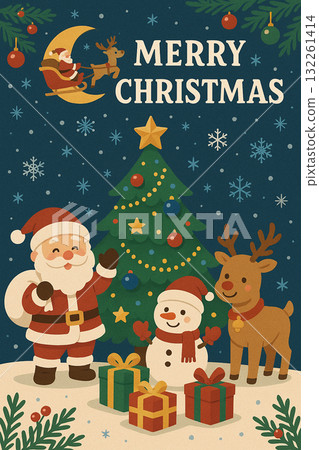 聖誕老人在聖誕節背景拿著禮物 132261414