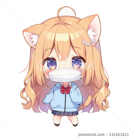 Girl wearing a mask 132261821