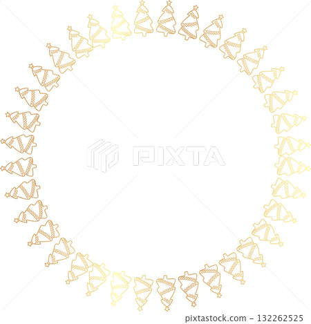 Colorful pine tree frame. Festive greeting template with Christmas tree elements. Bright template. Baby shower 132262525