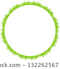 Green Grass empty frame. Trendy botany graphic template. Grass empty frame box 132262567