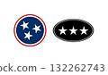 Tennessee State Flag and Three-Star Rating Logo Comparison. 132262743