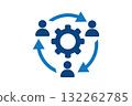 Teamwork and Process Optimization A Collaborative Workflow Icon. 132262785