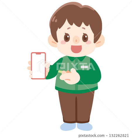 Clerk with a smartphone 132262821