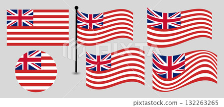 Historical US Flags Early American Flags with the Union Jack. British East India Company Flag. 132263265