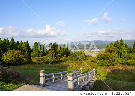 View of Kaminokuni town from the ruins of Katsuyama Castle 132263524