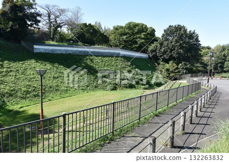 A panoramic view of the Ninomaru enclosure of Kameyama Castle 132263832