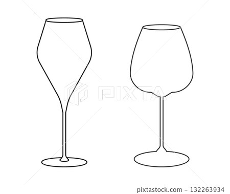 Outline Wide and Elegant Empty Wine Glass Wine Day Greetings Sticker Icon Minimal Design Element Set Outline Wide and Elegant Empty Wine Glass Wine Day Greetings Sticker Icon Minimal Design Element Set 132263934