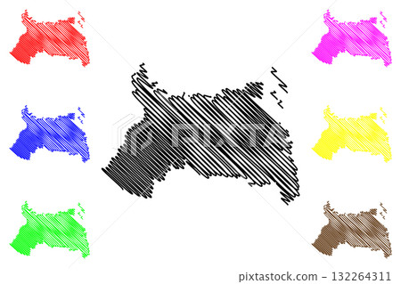 Cowichan Valley Regional District (Canada, British Columbia or BC Province, North America) map vector illustration, scribble sketch Cowichan Valley map Cowichan Valley Regional District (Canada, British Columbia or BC Province, North America) map vector illustration, scribble sketch Cowichan Valley map 132264311
