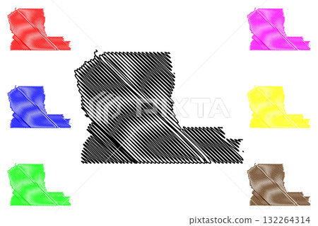 Regional District of Kootenay Boundary (Canada, British Columbia or BC Province, North America) map vector illustration, scribble sketch Kootenay Boundary map 132264314
