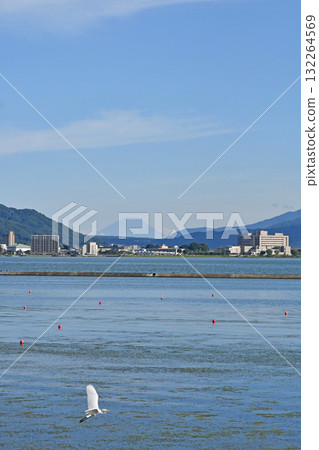 Mt Fuji and Lake Suwa Nagano Prefecture Shimosuwa Town Mt Fuji and Lake Suwa Nagano Prefecture Shimosuwa Town 132264569