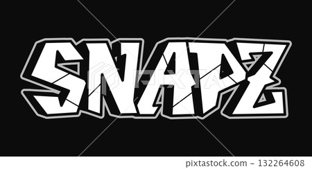 SNAPZ graffiti logo lettering black white design 132264608