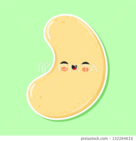 Cute smiling cashew nut food character 132264618
