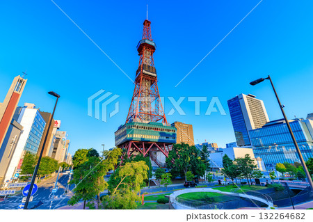 Sapporo TV Tower in the early morning in Sapporo, Hokkaido 132264682
