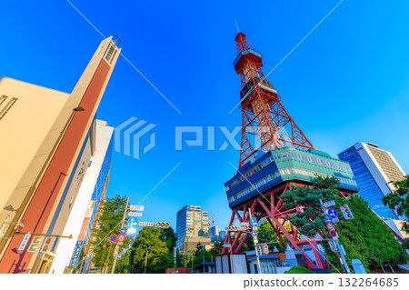 北海道札幌清晨的札幌電視塔 132264685