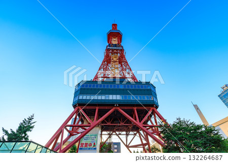 北海道札幌清晨的札幌電視塔 132264687