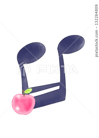 Musical note with apple 132264809