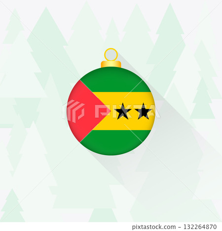 Sao Tome and Principe National Flag Christmas Decoration. Sao Tome and Principe National Flag Christmas Decoration. 132264870