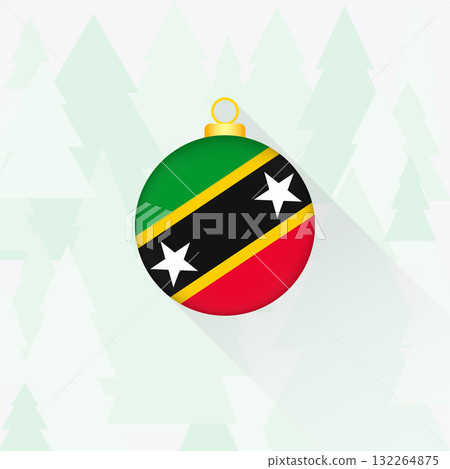 Saint Kitts and Nevis National Flag Christmas Decoration. 132264875