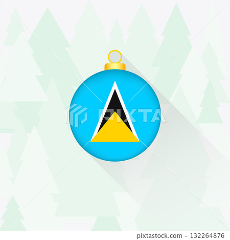 Saint Lucia National Flag Christmas Decoration. Saint Lucia National Flag Christmas Decoration. 132264876