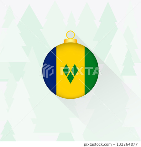 Saint Vincent and the Grenadines National Flag Christmas Decoration. 132264877