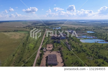 building and infrastructure of an old abandoned thermal power pl building and infrastructure of an old abandoned thermal power pl 132264935