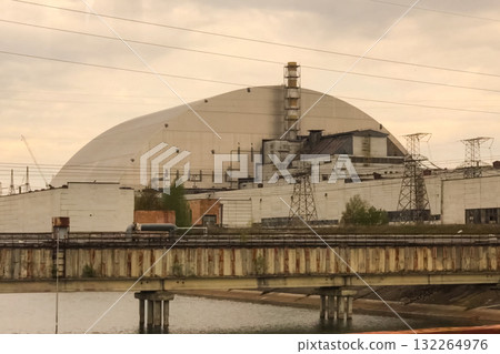 Protective sarcophagus at the 4th power unit of the Chernobyl nuclear power plant. Protective sarcophagus at the 4th power unit of the Chernobyl nuclear power plant. 132264976