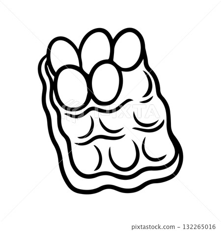 Egg packaging. Doodle illustration for menu design. Cooking, food preparation. Black and white graphics. Egg packaging. Doodle illustration for menu design. Cooking, food preparation. Black and white graphics. 132265016