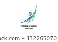 Future of work consultancy logo with abstract graphic 132265070