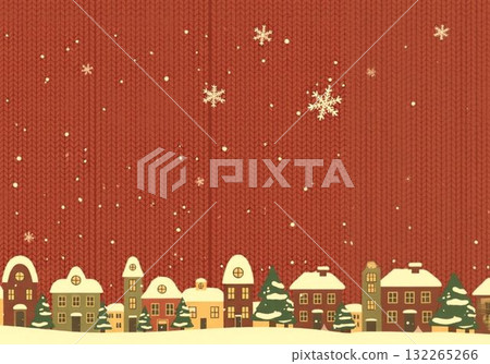 下雪的聖誕節城市景觀 下雪的聖誕節城市景觀 132265266