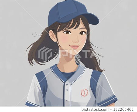 棒球運動員插畫 132265465