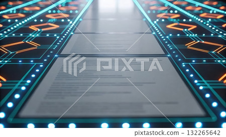Vibrant computer circuit with illuminated lights showcasing virtualized smart contract execution technology Vibrant computer circuit with illuminated lights showcasing virtualized smart contract execution technology 132265642