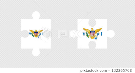 Puzzle Pieces with Virgin Islands Flag. 132265768