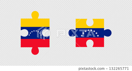 Puzzle Pieces with Venezuela Flag. 132265771