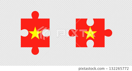 Puzzle Pieces with Vietnam Flag. 132265772