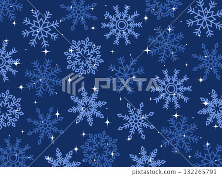 海軍藍色別緻的雪花背景 132265791