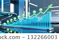 Luminous 3d holographic laptop displaying a financial graph in a modern business context 132266003